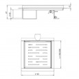 RVS 3e GEN.doucheput + flens + RVS sifon + filter zij-uitlaat 20x20