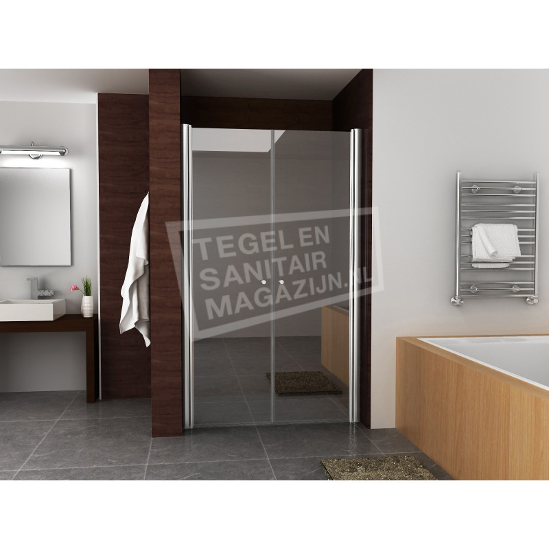 Schulz Teur Dubbele Pendeldeur (80x200 cm) Chroom 6 mm Dik Helder Glas