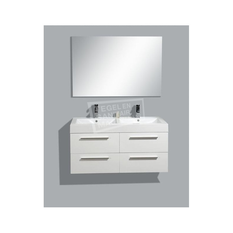 Sanilux Vegas 120 cm Badmeubel Hoogglans Wit met 4 lades Softclose 2 kraangaten met Spiegel Sanilux Vegas 120 cm Badmeubel Hoogglans Wit met 4 lades Softclose 2 kraangaten met Spiegel