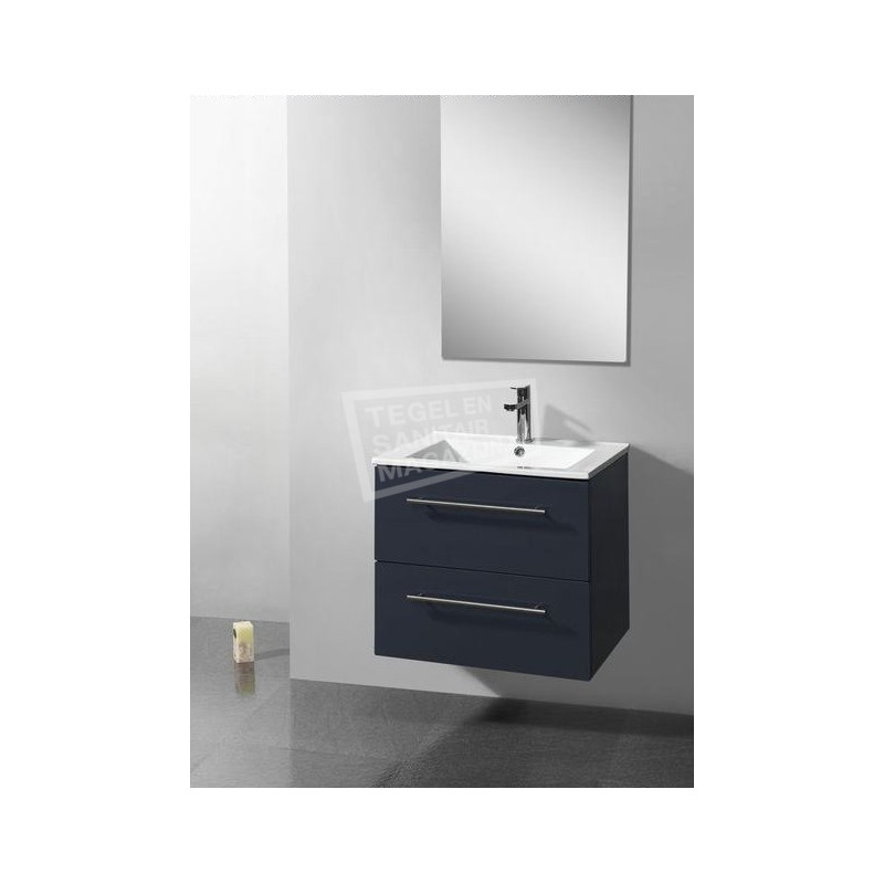 Sanilux Keramic 60 cm Badmeubel Hoogglans Antraciet met 2 lades Softclose 1 kraangat met Spiegel Sanilux Keramic 60 cm Badmeubel Hoogglans Antraciet met 2 lades Softclose 1 kraangat met Spiegel