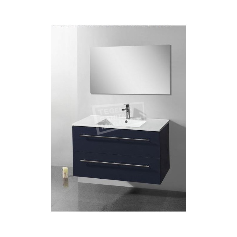 Sanilux Keramic 90 cm Badmeubel Hoogglans Antraciet met 2 lades Softclose 1 kraangat met Spiegel Sanilux Keramic 90 cm Badmeubel Hoogglans Antraciet met 2 lades Softclose 1 kraangat met Spiegel