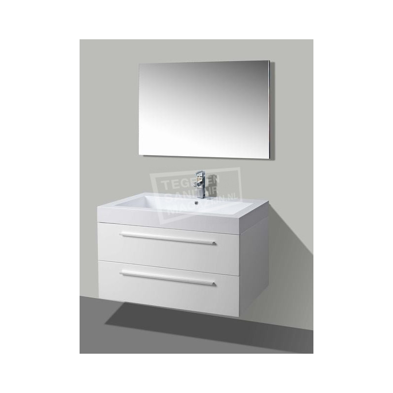 Sanilux Hollywood 100 cm Badmeubel Hoogglans Wit met 2 lades Softclose 1 kraangat met Spiegel Sanilux Hollywood 100 cm Badmeubel Hoogglans Wit met 2 lades Softclose 1 kraangat met Spiegel
