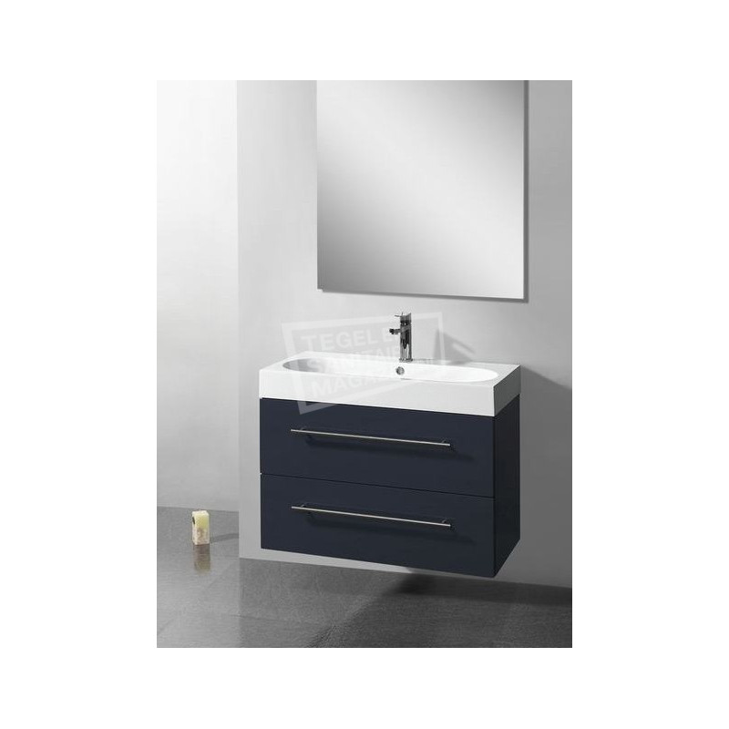 Sanilux Compact Line 80 cm Badmeubel Hoogglans Antraciet met 2 lades Softclose 1 kraangat met Spiegel Sanilux Compact Line 80 cm Badmeubel Hoogglans Antraciet met 2 lades Softclose 1 kraangat met Spiegel