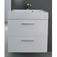 Sanilux New York 58 cm Badmeubel Hoogglans Wit met 2 lades Softclose 1 kraangat met Spiegel