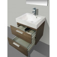 Sanilux New York 58 cm Badmeubel Hoogglans Wit met 2 lades Softclose 1 kraangat met Spiegel