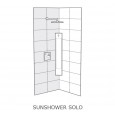 Sunshower Deluxe White UV- en Infrarood Inbouw 32x187x16cm Full Body 2000W Aluminium