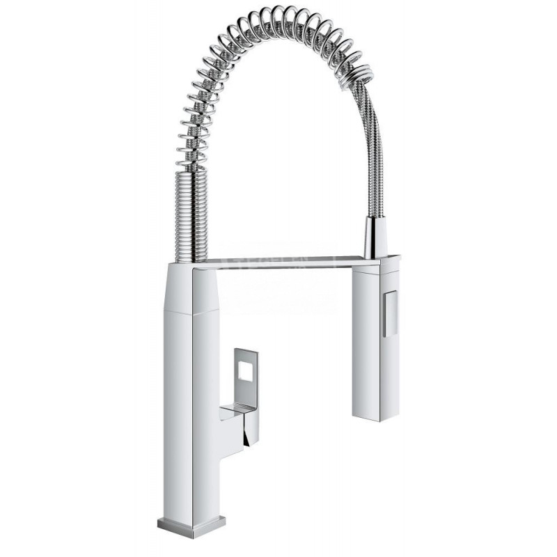 Grohe Eurocube 1 gats keukenkraan medium met professionele handdouche chroom