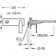 SLIM-TRES INBOUW WASTAFELKRAAN 245MM