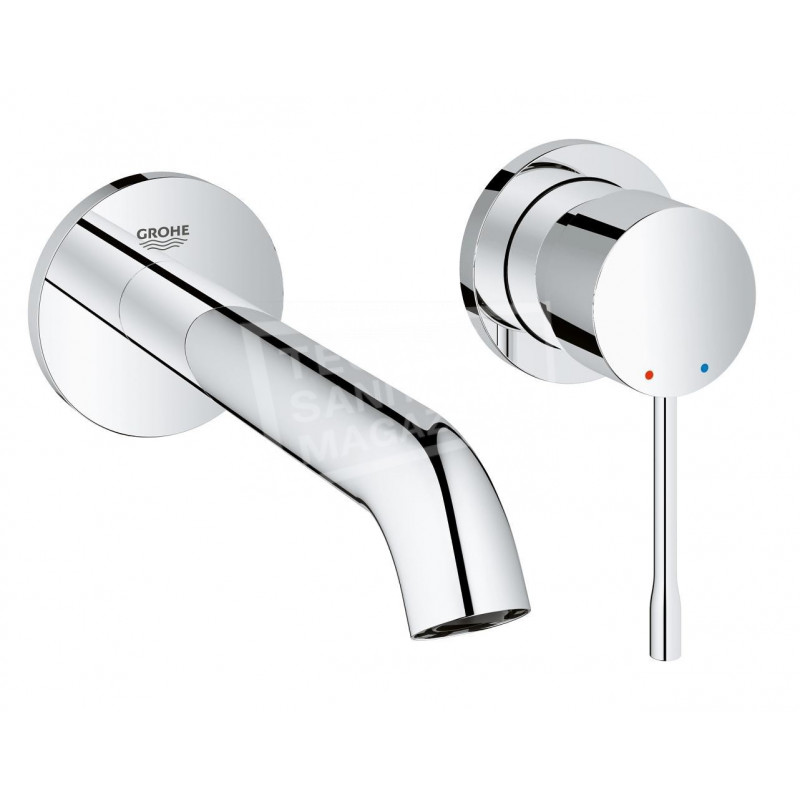 Grohe Essence New m-size afdekset 2-gats wand wastafelkraan chroom