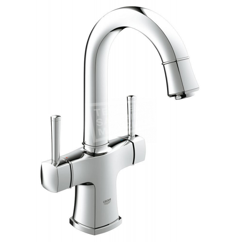 Grohe Grandera 2-greeps wastafelkraan hoog model met waste, chroom