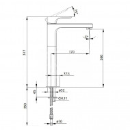 Beterbad Pure Aragon hoge wastafelkraan met topbediening AR5104