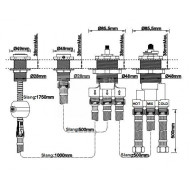 Wiesbaden Caral 4-gats thermostatische badrandcombinatie chroom