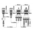 Wiesbaden Cross 4-gats thermostatische badrandcombinatie chroom