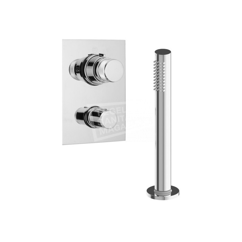 Beterbad Pure Duero thermostatische inbouw badkraan met handdouche voor badrandmontage DU5409