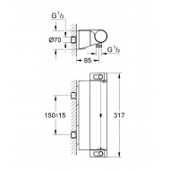 Grohe Grohterm 2000 thermostatische douchemengkraan met tray 34469001