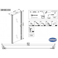 Best Design Erico 80 cm Douchedeur Nis Draaideur 6 mm Muurprofiel NANO