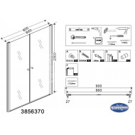 Best Design Erico 90 cm Douchedeur Nis Pendeldeuren 6 mm Muurprofiel NANO