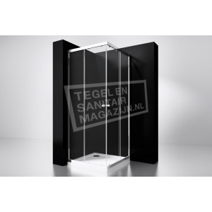 Best Design Project 80x80x190 cm Douchecabine Hoekinstap 2 Schuifdeuren 5 mm Aluminium