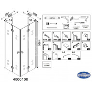 Best Design Erico 90x90x195 cm Douchecabine Hoekinstap 2 Draaideuren 6 mm Chroom NANO