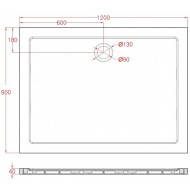 Best Design Dona 90x120x4 cm Lage Douchebak Rechthoek Wit SMC