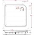 Best Design Project 90x90x14 cm Douchebak Opbouw Vierkant Wit SMC