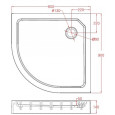 Best Design Project 90x90x14 cm Douchebak Opbouw 55 cm Kwartrond Wit SMC