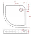 Best Design Project 90x90x14 cm Douchebak Opbouw 55 cm Kwartrond Wit SMC