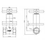 Cross inbouw stopkraan 1/2" chroom