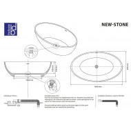 Best Design New Stone Vrijstaand Bad 180x85x52 cm Zwart Solid Surface
