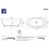 Best Design Orto Vrijstaand Bad 180x85x64 cm Wit Mat Solid Surface