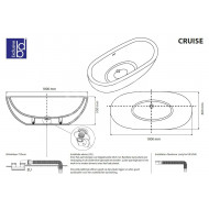 Best Design Cruise Vrijstaand Bad 180x80x60 cm Wit Mat Solid Surface