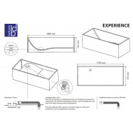 Best Design Experience Vrijstaand Bad 170x72x55 cm Wit Mat Solid Surface