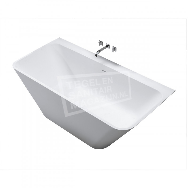 Wiesbaden Solid Surface Vrijstaand Bad 179x84.5x57.5 cm Wit Mat Solid Surface