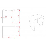 Wiesbaden Solid Surface Douchezitje 40x30x42.5 cm Wit Mat Solid Surface