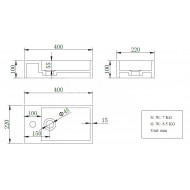 Wiesbaden Solid Fontein Links 40x22x10 cm 1 kraangat Wit Mat Solid Surface