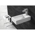 Wiesbaden Solid Fontein Rechts 40x22x10 cm 1 kraangat Wit Mat Solid Surface