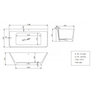 Wiesbaden Solid Surface Vrijstaand Bad 179x84.5x57.5 cm Wit Mat Solid Surface