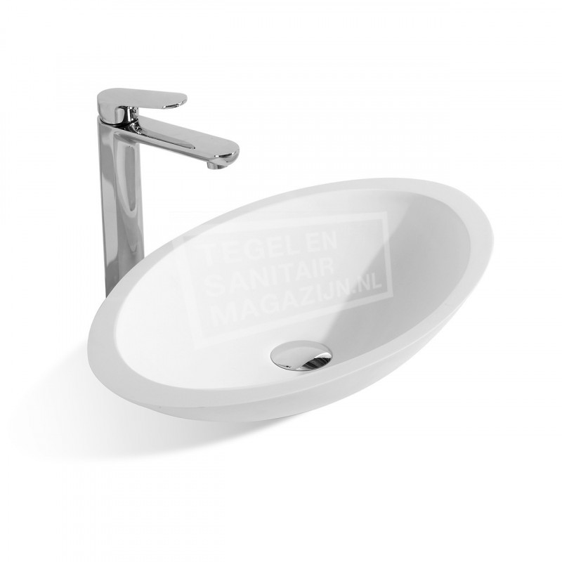 Opzetfontein Wiesbaden Solid Surface Rond 59x35x11 cm