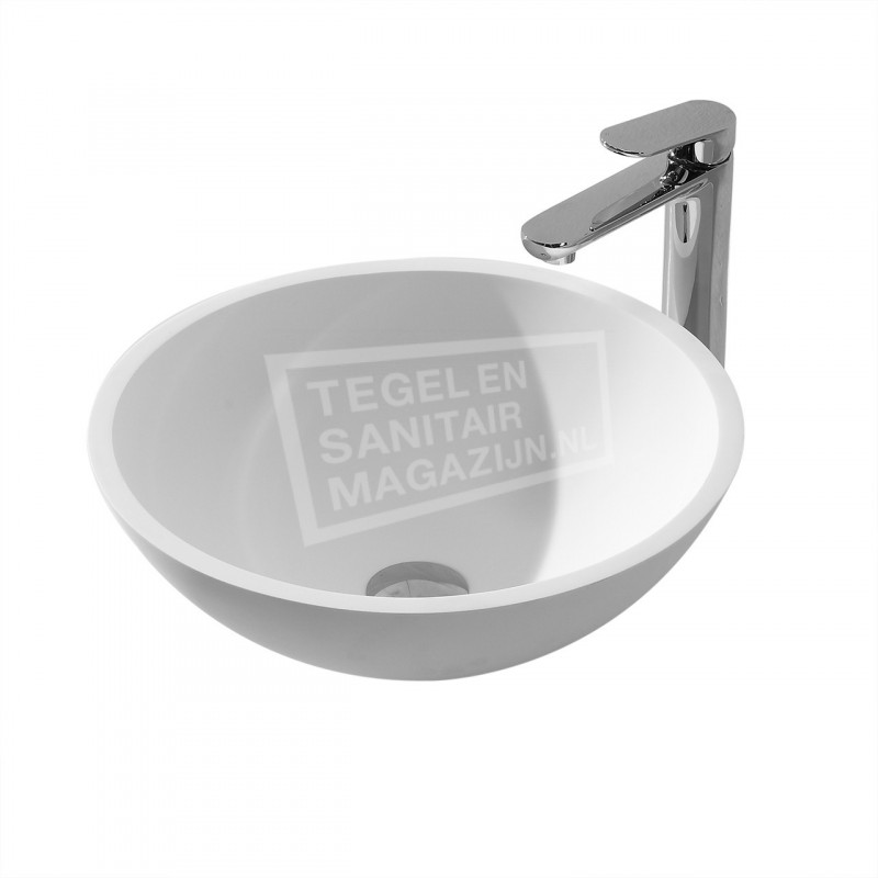 Opzetfontein Wiesbaden Solid Surface Rond 43x43x13 cm