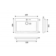 Wiesbaden Spuele Wastafel Enkel 60x46x5 cm 1 kraangat Zwart Natuursteen