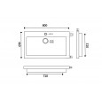 Wiesbaden Spuele Wastafel Enkel 80x46x5 cm 1 kraangat Zwart Natuursteen