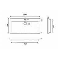 Wiesbaden Spuele Wastafel Enkel 100x46x5 cm 1 kraangat Zwart Natuursteen