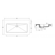 Wiesbaden Spuele Wastafel Enkel 80x46 cm zonder kraangaten Wit Keramiek