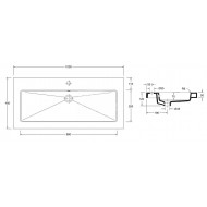 Wiesbaden Spuele Wastafel Enkel 100x46 cm 1 kraangat Wit Keramiek