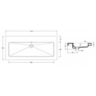 Wiesbaden Spuele Wastafel Enkel 100x46 cm zonder kraangaten Wit Keramiek