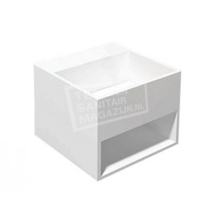 Best Design Just Solid Fontein 32.5x32.5x25 cm zonder kraangaten Wit Mat Solid Surface