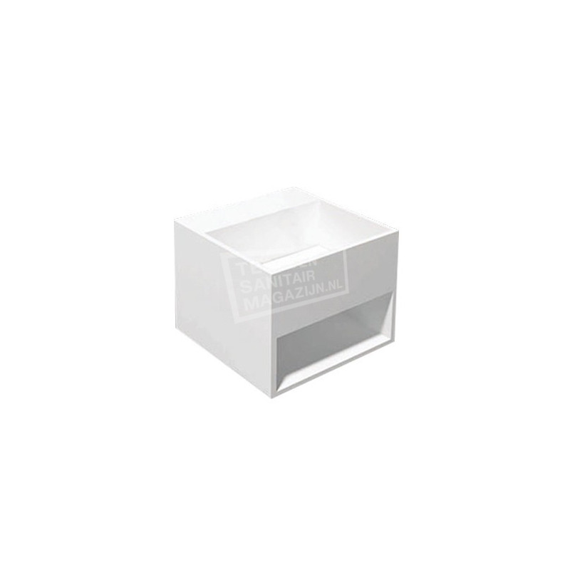 Best Design Just Solid Fontein 32.5x32.5x25 cm zonder kraangaten Wit Mat Solid Surface Best Design Just Solid Fontein 32.5x32.5x25 cm zonder kraangaten Wit Mat Solid Surface