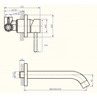 Best Design Nero Zwart Wandmengkraan 21 cm uitloop Pola Kraan RVS