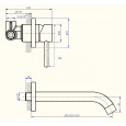 Best Design Nero Zwart Wandmengkraan 21 cm uitloop Pola Kraan RVS