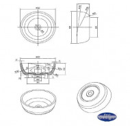 Best Design Just Solid Waskom 42x15 cm Wit Glans Solid Surface